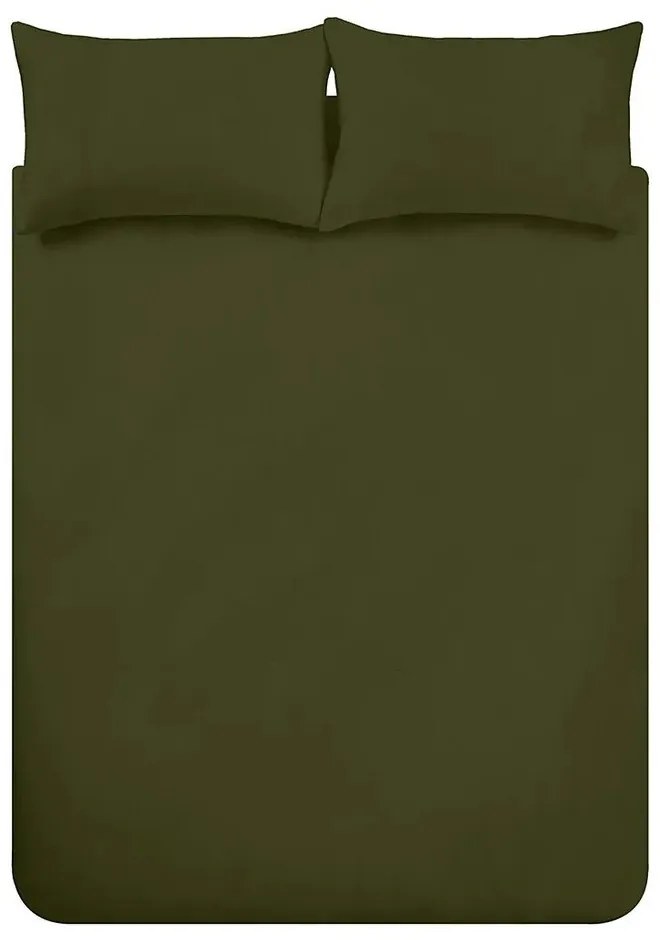 Flanelowa pościel dwuosobowa w kolorze khaki 200x200 cm Brushed – Catherine Lansfield