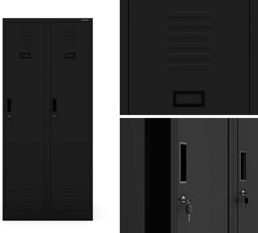 Szafa socjalna czterokomorowa Kacper 80x50x180 cm, czarna