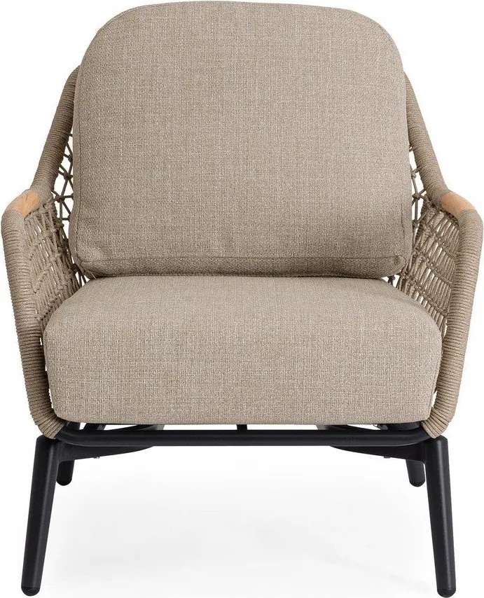 Jasnobrązowy metalowy fotel ogrodowy Eulero – Bizzotto