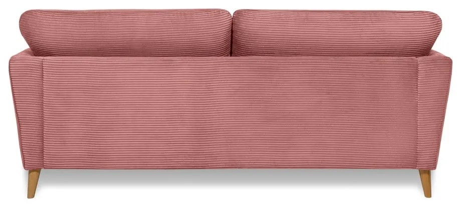 Różowa sztruksowa sofa 206 cm Paris – Scandic