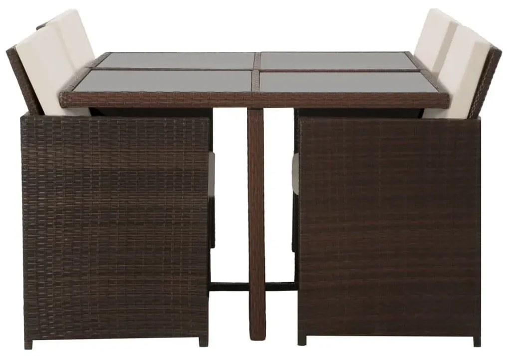 Brązowy 5-częściowy zestaw nowoczesnych mebli ogrodowych G7-S41