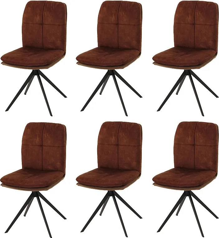 Krzesło do jadalni MCW-M68 (zestaw 6 sztuk),  brązowe