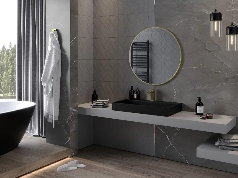 Mexen Loft lustro łazienkowe okragłe 80 cm, rama złota - 9850-080-080-000-50