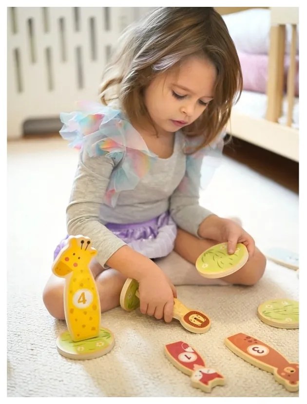 Tooky toy rzut do celu drewniana gra zręcznościowa obręcze 15 el.