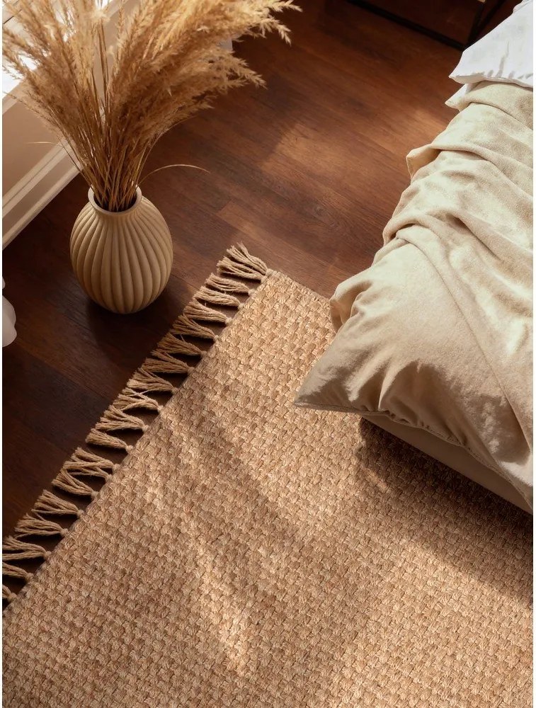 Dwustronny dywan z juty tkany ręcznie w naturalnym kolorze 200x300 cm Fjord – Hanse Home