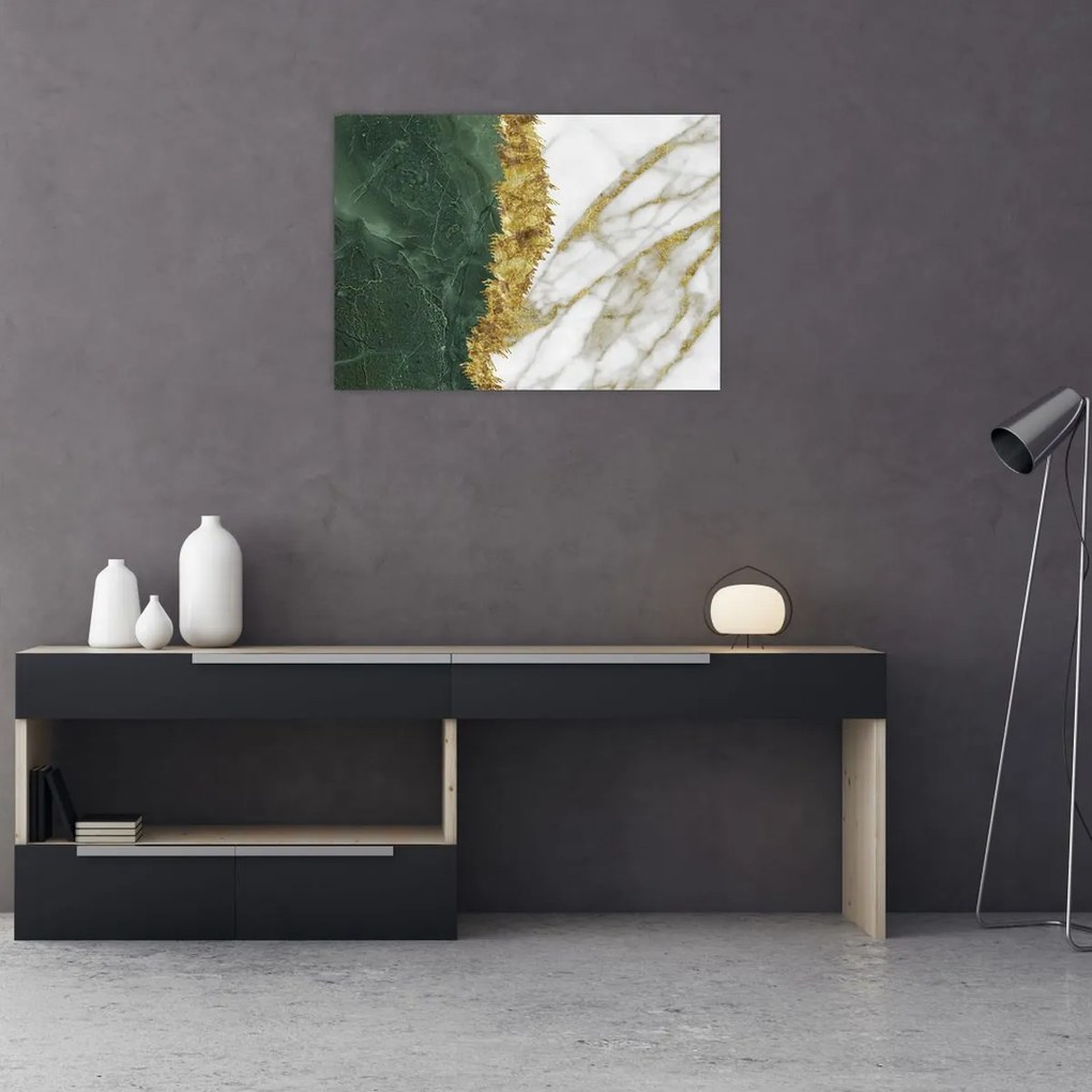Obraz na szkle - Zielony marmur N⁰1 (70x50 cm)