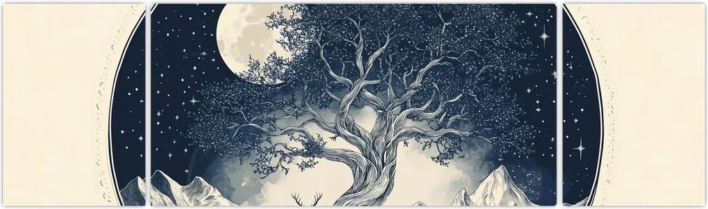 Obraz – Magiczne drzewo z jeleniem I. (170x50 cm)