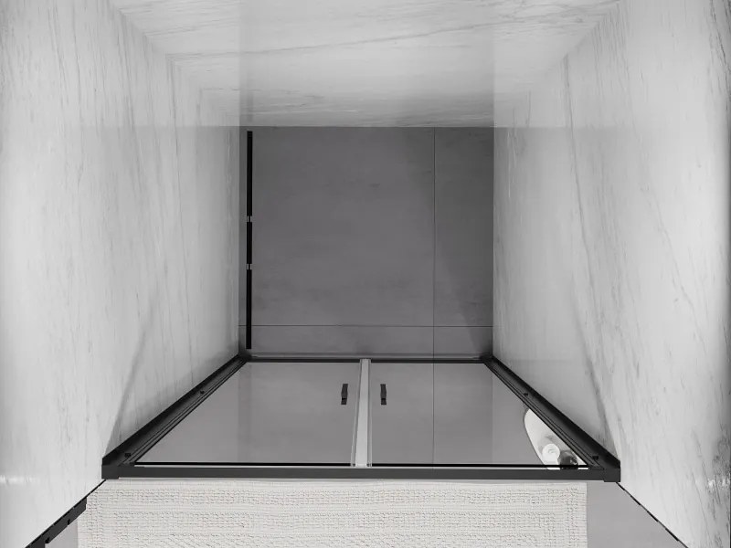 Mexen Exo drzwi prysznicowe podwójne uchylne 70 cm, transparent, czarne - 814-070-000-70-00