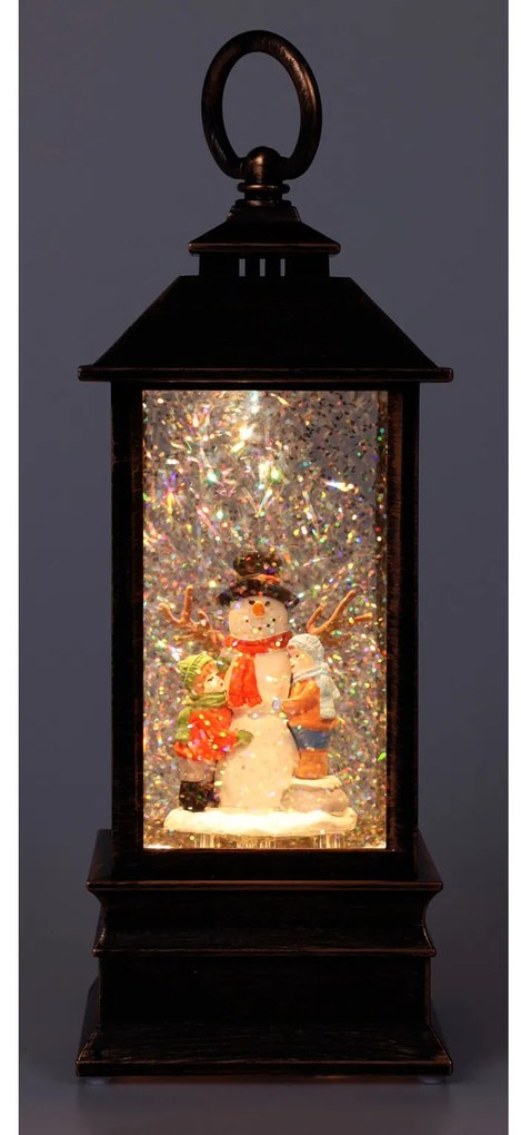 Dekoracyjny lampion świąteczny LED z wodą i brokatem, 23 cm