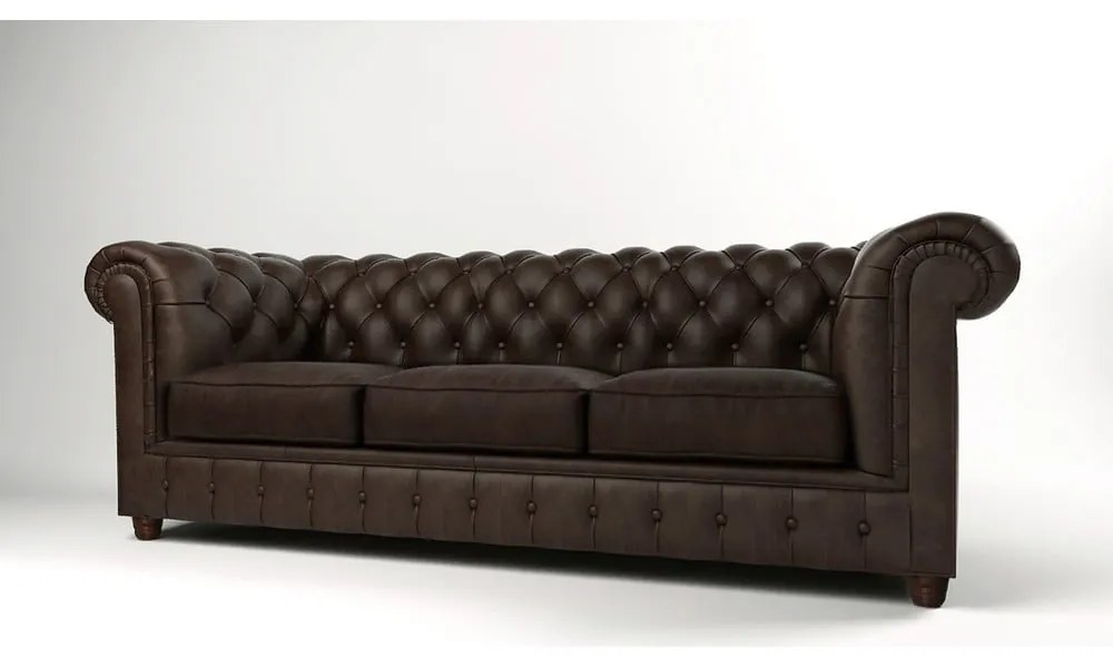 Ciemnobrązowa aksamitna sofa 230 cm Cambridge – Ropez