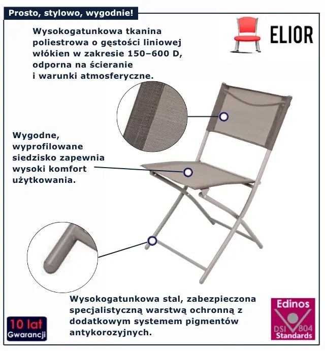 Zestaw składanych krzeseł beżowych H0-A84