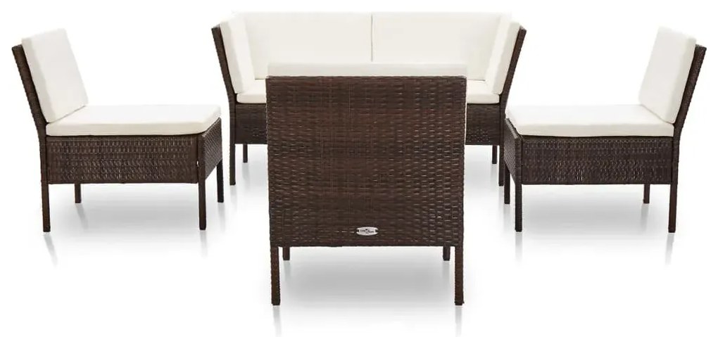 Komplet brązowych mebli ogrodowych rattanowych ze stolikiem D1-A51