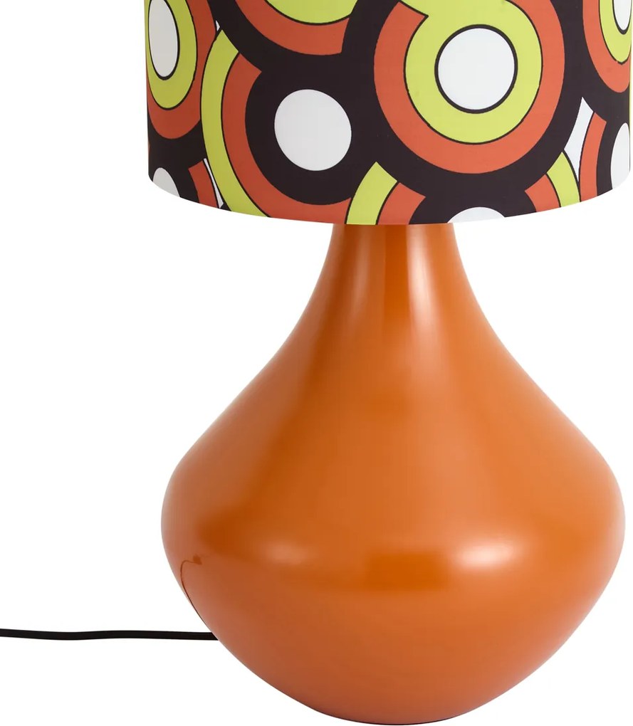 Lampa podłogowa retro pomarańczowa z wielokolorowym abażurem z tkaniny - Mina