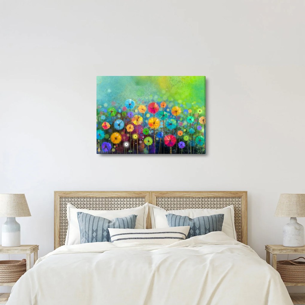 Obraz - Abstrakcyjne kwiaty (70x50 cm)