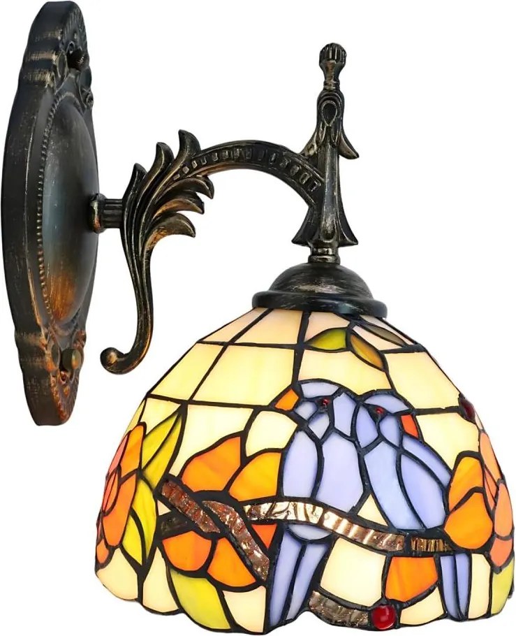 Brilagi - witrażowa lampa ścienna Tiffany JUNGLE 1xE14/40W/230V