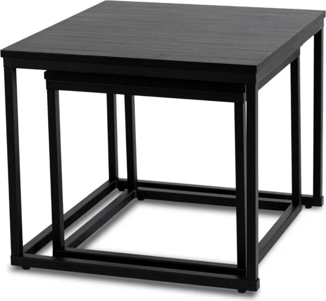Zestaw Stolików Kawowych TEVET Czarny do Salonu Loft