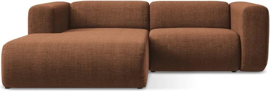 Narożnik (lewostronny/z szezlongiem) w kolorze terakoty Ekahi – Makamii