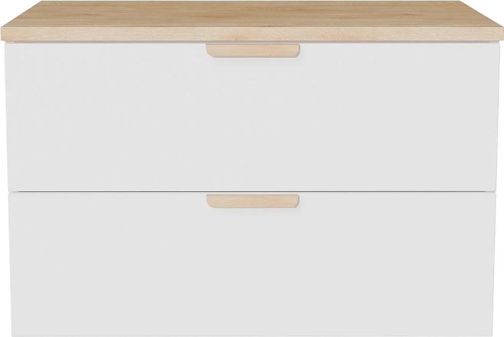 Wisząca szafka podumywalkowa z półką – Biała – S80 cm – AVORELI