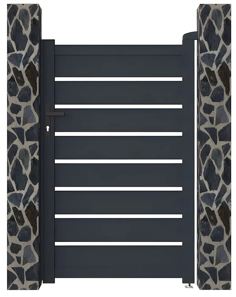 Furtka rozwierna PRIMO, ażurowa, z aluminium w kolorze antracytowym – 100 × 158 cm (szer. × wys.)