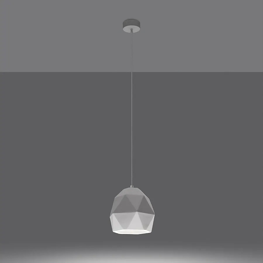 Lampy wiszące nowoczesny Mintx, ceramika - 1 źródło światła 3000K - L.20 x H.125 cm - biały