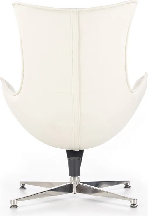 Biały fotel wypoczynkowy ze skóry Luxor