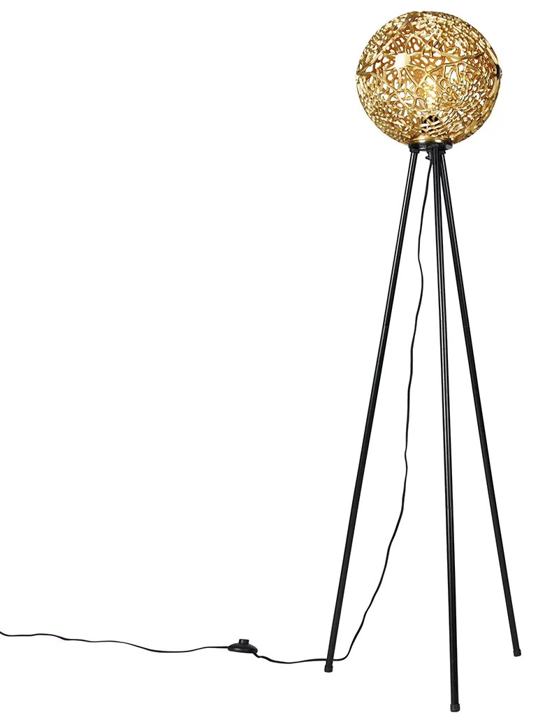Lampa podłogowa art deco statyw złota - Maro ArtDeco Oswietlenie wewnetrzne