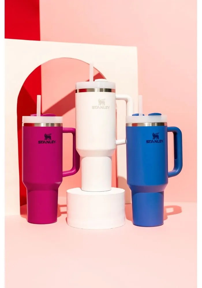 Biały termos ze słomką ze stali nierdzewnej 1,18 l Quencher H2.0 FlowState Tumbler Frost – Stanley