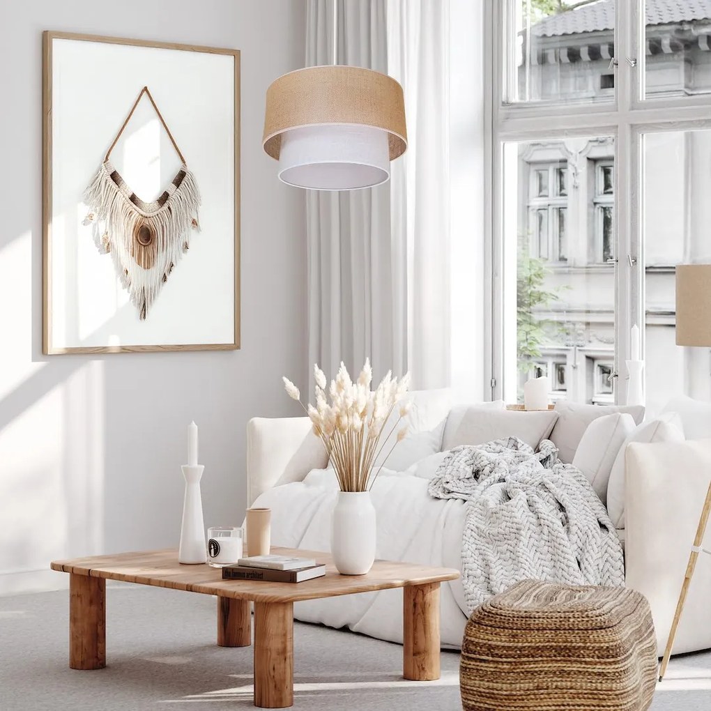 Lampa wisząca naturalna boho BUENO 1xE27