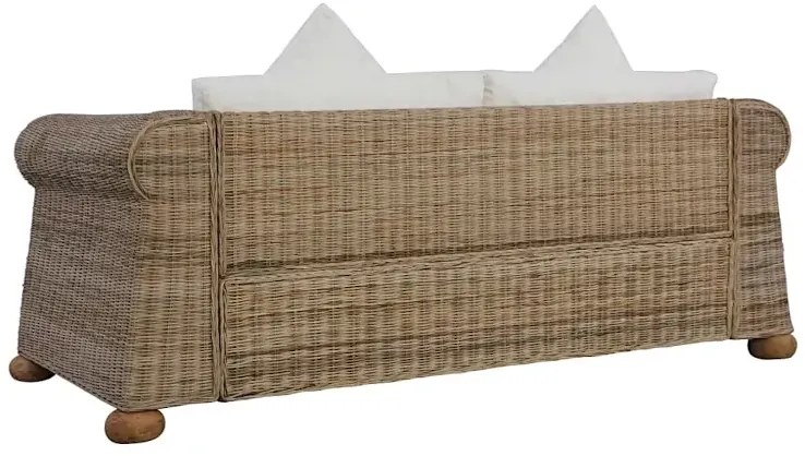 Brązowa 2-osobowa sofa z rattanu - Asha