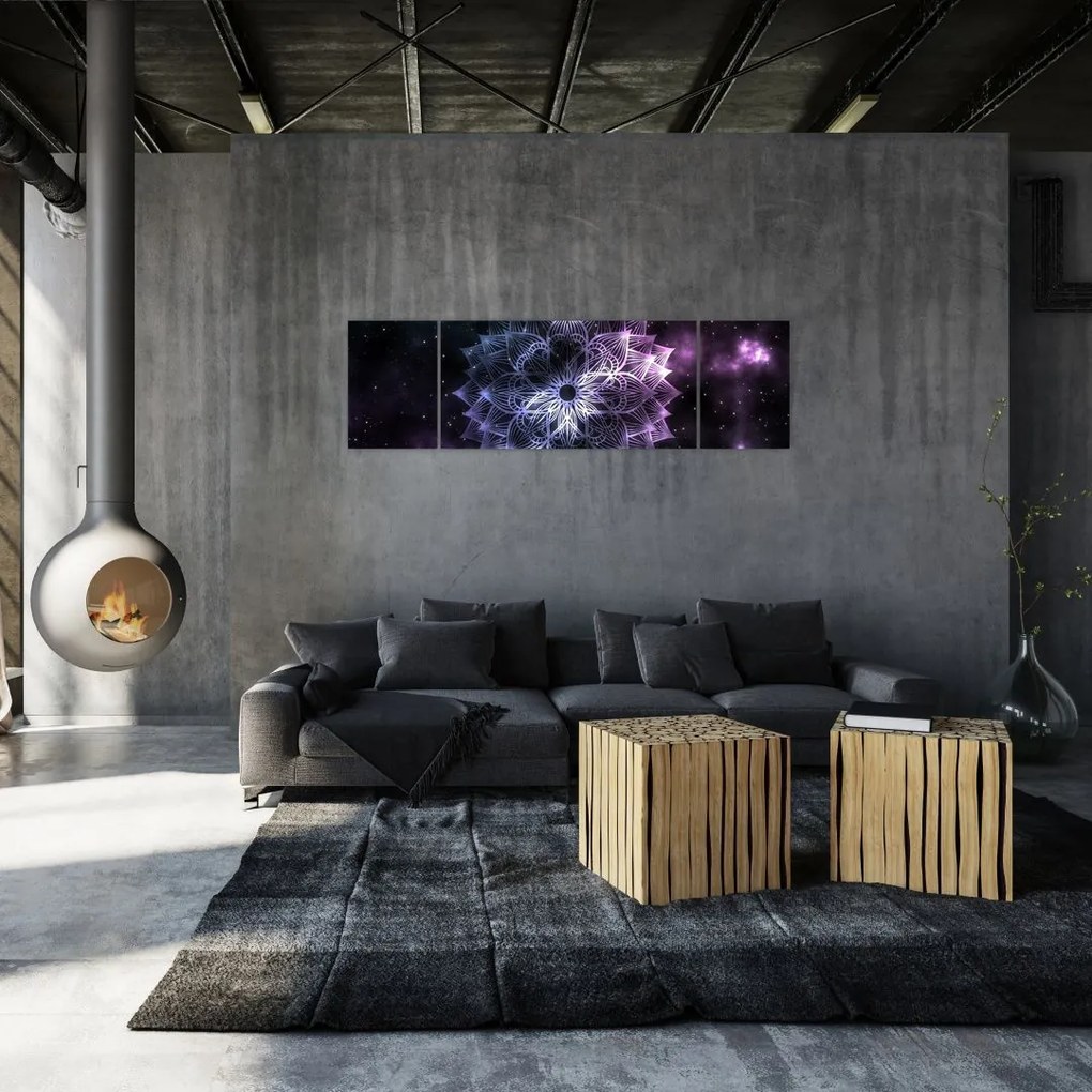 Obraz - Mandala lotosu w kosmosie (170x50 cm)