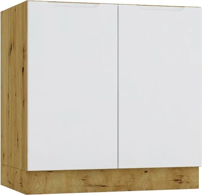 Szafka pod zlew 80 cm dąb artisan + szary d1 E0-T05