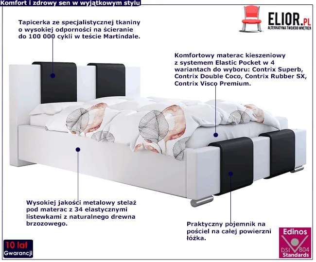 Małżeńskie łóżko tapicerowane 160x200 Z2-W41