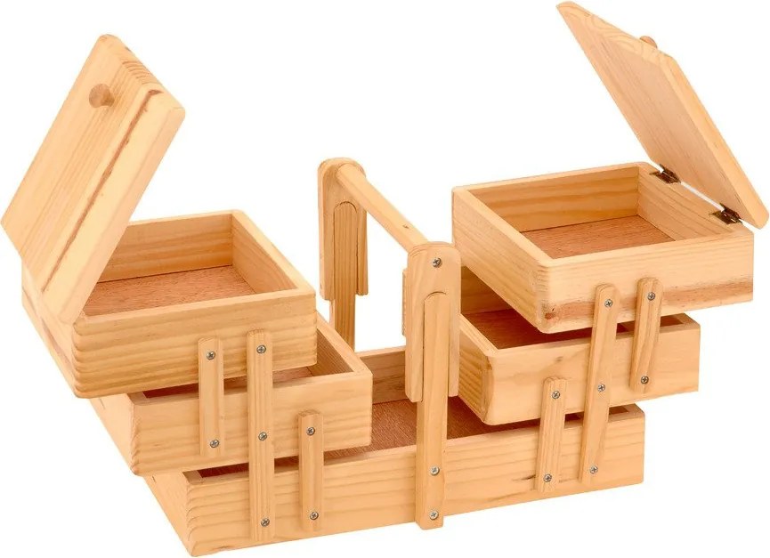 Drewniana niciarka – klasyczna niciarka z 5 przegródkami