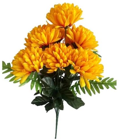 Sztuczna wiązanka Chryzantem, ciemnożółty,wysokość 58 cm