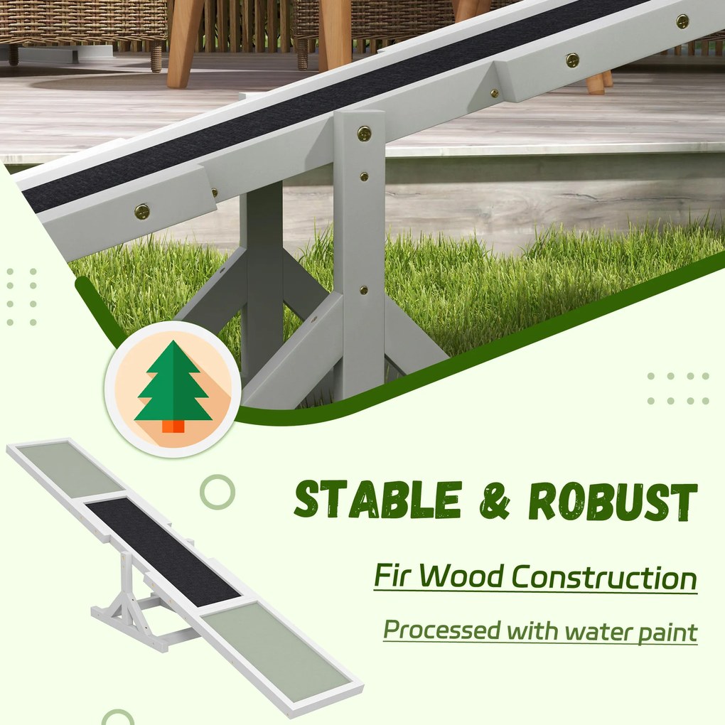 PawHut Wippe dla psów do treningu agilności, antypoślizgowa, do 50 kg, 180 x 30 x 30 cm