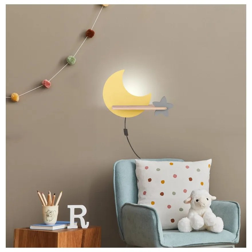 Żółta lampa dziecięca Moon – Candellux Lighting