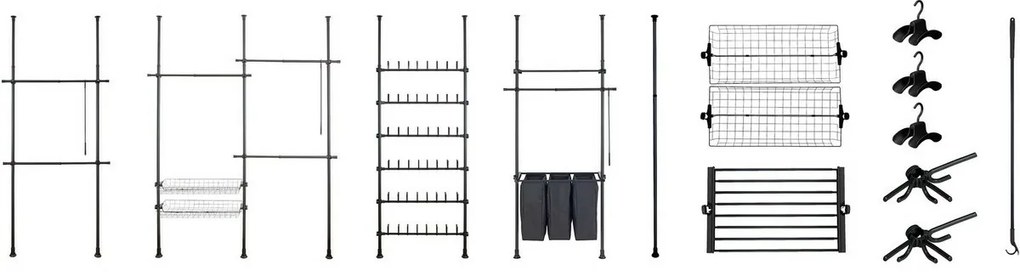 Wenko Teleskopowa półka druciana Herkules, 73–120cm, czarna