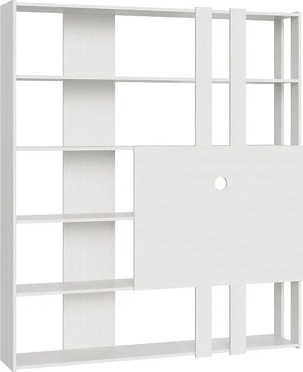 Regał otwarty Kato M z panelem TV Frassino biała