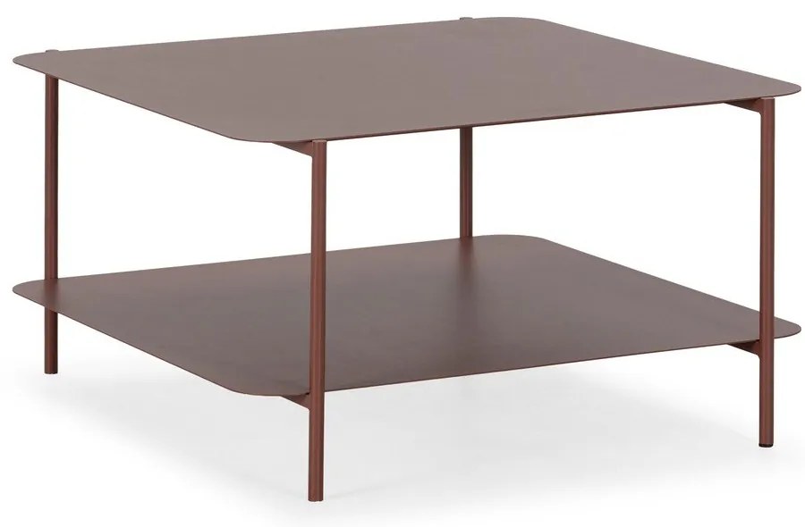 Metalowy stolik w kolorze terakoty 70x73 cm Beatrix – MOME