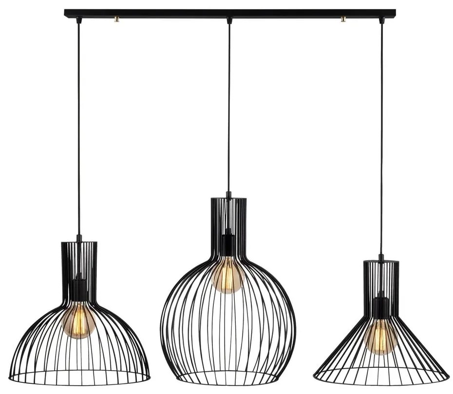 Czarna lampa wisząca z metalowym kloszem Fellini – Opviq lights