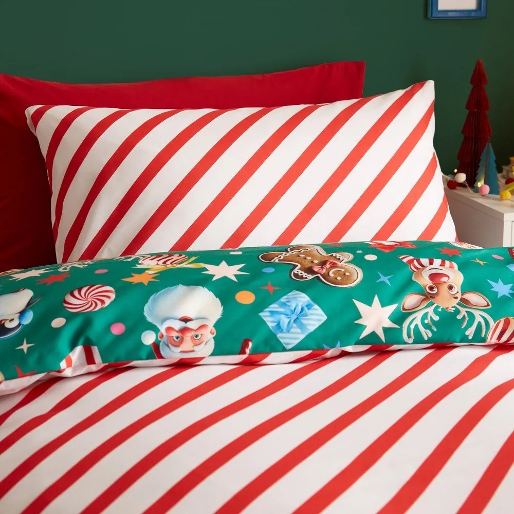 Zielona pościel dwuosobowa 200x200 cm Christmas Icons – Catherine Lansfield