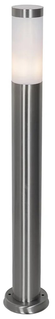 Nowoczesna lampa ogrodowa na słupie stalowa z opalizujące szkłem 80 cm IP44 - Rox