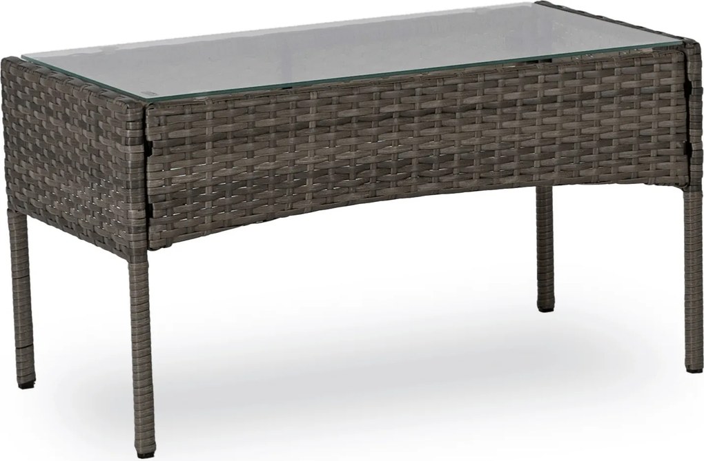 Zestaw Mebli Ogrodowych MISSISIPI Szary Sofa Krzesła Stolik Tarasowy Technorattan Nowoczesne