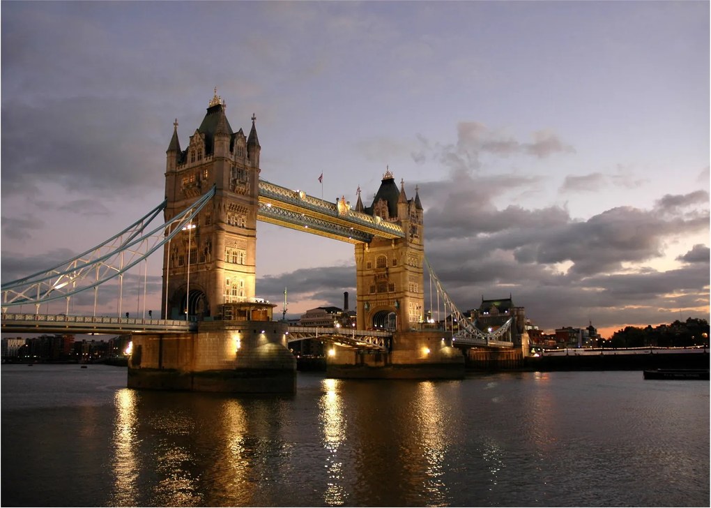 Obraz na szkle - Tower Bridge nocą (70x50 cm)