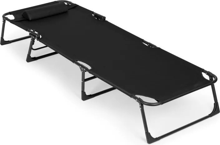 Leżak ogrodowy składany z regulacją Sorrento, czarny