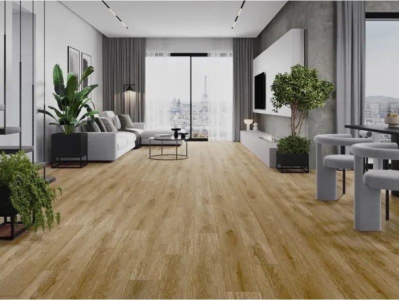 Mexen Manhattan próbka paneli winylowych SPC 6,5 mm, podkład IXPE 1,5 mm, 4 V-Fuga, Dąb - F1041-S