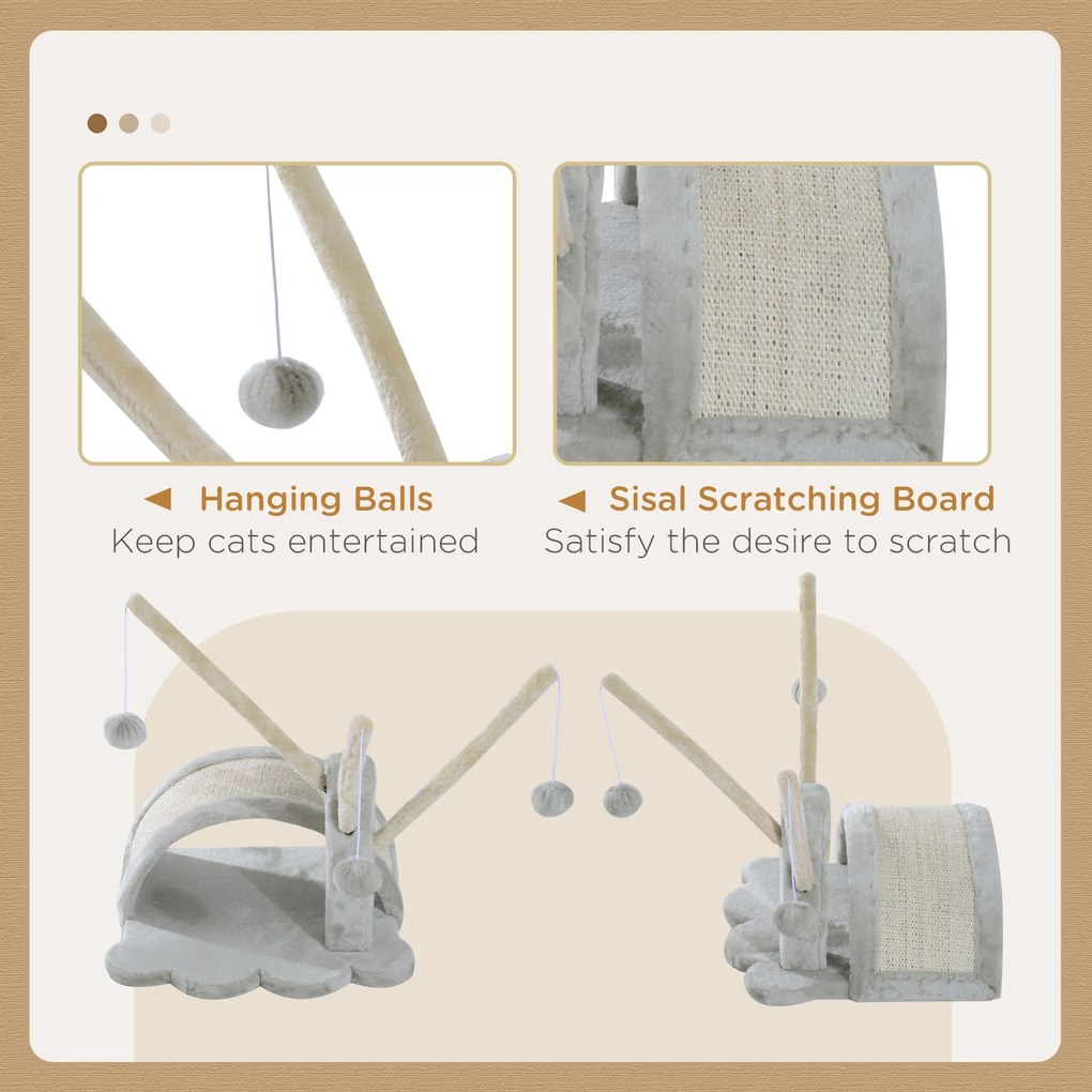 PawHut Drapak dla kota z sizalu Jasnoszary model do wspinania i ostrzenia pazurów | Aosom PL