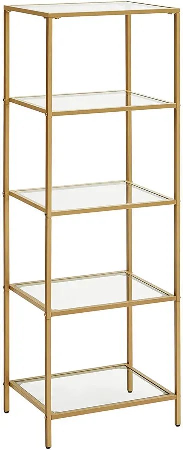 Złoty metalowy regał glamour - Linas 3X
