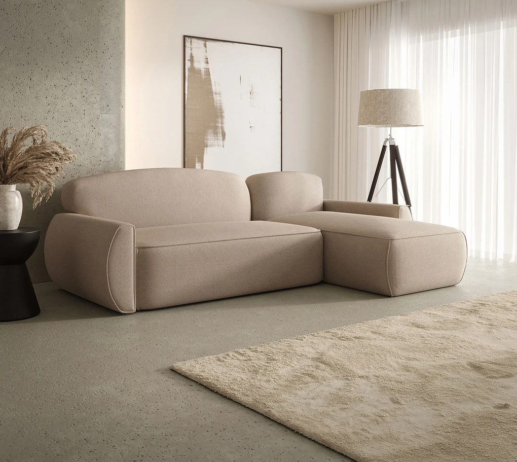 Ciemnobeżowy narożnik rozkładany z pojemnikiem D2-B08