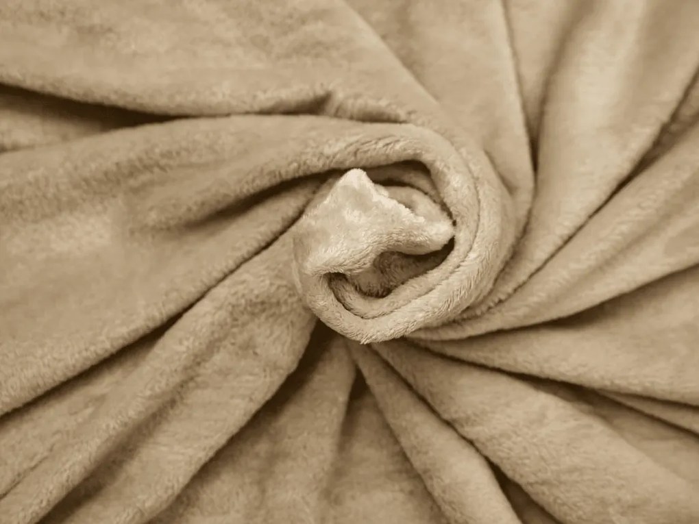 Koc z mikropluszu CALMI 150x200 cm beżowy